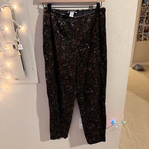Tyler Boe Velvet Black and Brown Patterned Trousers